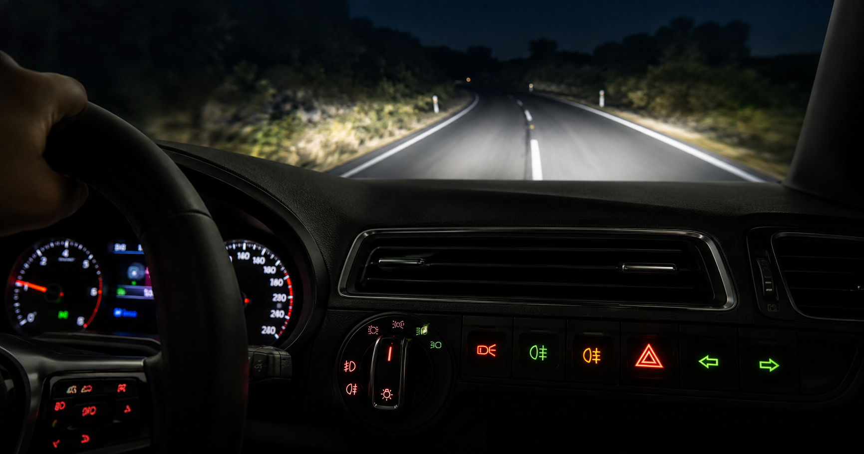 Luminile autovehiculului — ghid complet pentru examenul auto DRPCIV 2026